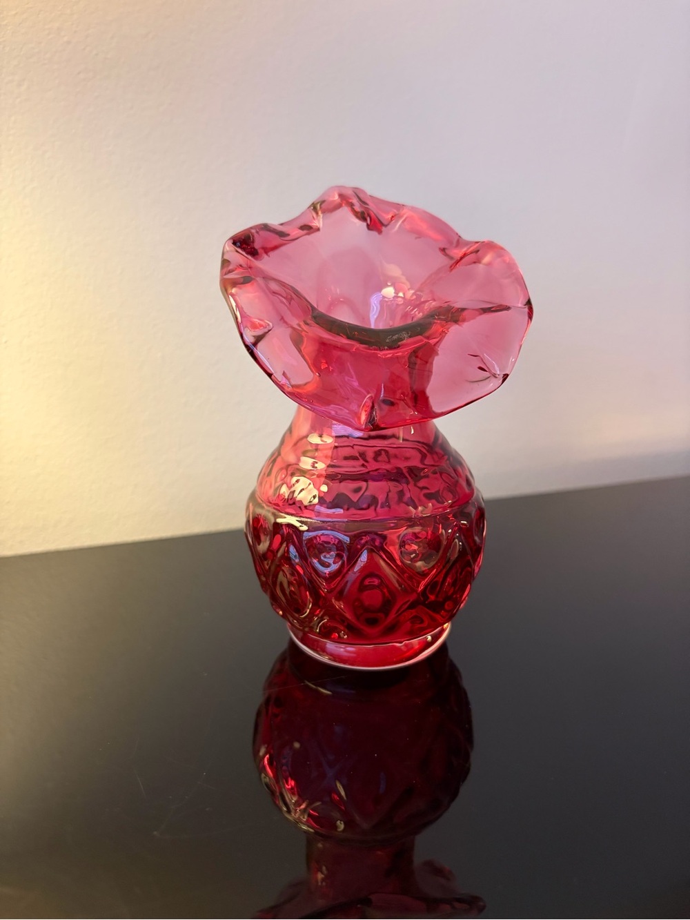 Vintage Ruby Red Glass Bud Vase